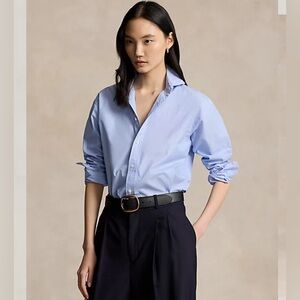 Ralph Lauren Straight Fit Cotton Poplin Shirt | size 14